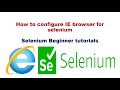 #6 How to Configure IE/Internet explorer browser for selenium | IEDriver