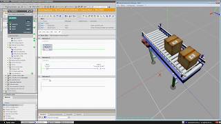 TIA Portal and PLCSIM : tutorial : simulation of a conveyor