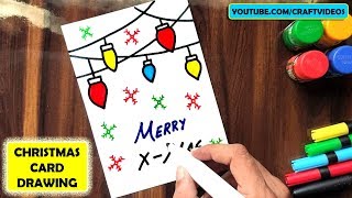CHRISTMAS CARD DRAWING IDEAS EASY - Speed Drawing