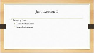 Java variables data types and comments - Lesson 3