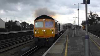 (HD) GBRf 59003 Clags away from Tonbridge hauling 73962 + 73963 - 21/9/15.