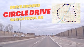 Drive around CIRCLE DRIVE - Saskatoon, Saskatchewan | Canada [4K]