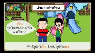 คำตรงกันข้าม - สื่อการเรียนการสอน ภาษาไทย ป.3