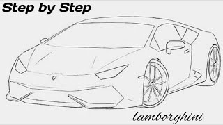 How to draw a Lamborghini car - step by step ||  VERY EASY || Aarnav Chaudhary