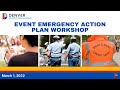 Event Emergency Action Plan Workshop