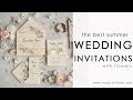 Wedding invitations with white flowers