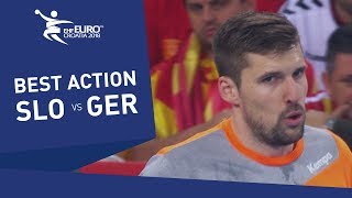 Lesjak in the Slovenian goal on fire! | Men's EHF EURO 2018