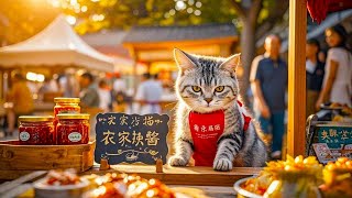 The Cat Is Selling His Own Hot Sauce#cat#catcooking#cutecat#rurallife#ai