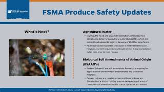 FSMA Produce Safety Updates