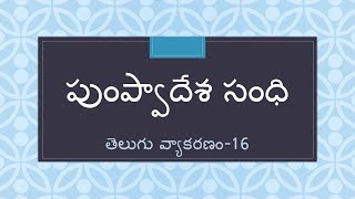 పుంప్వాదేశ సంధి  - తెలుగు వ్యాకరణం-16  | Telugu Vyakaranam-16 Pumpvaadesa sandhi