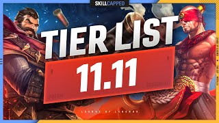 NEW TIER LIST for PATCH 11.11 - League of Legends