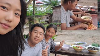 Teaching my children how to Cook snail curry and  Banana Stem curry 🐚🍌🌿🥣