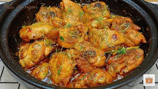 Nồi GÀ KHO GỪNG LÁ CHANH ngon nhất tôi từng nấu, đơn giản không cần ướp thịt