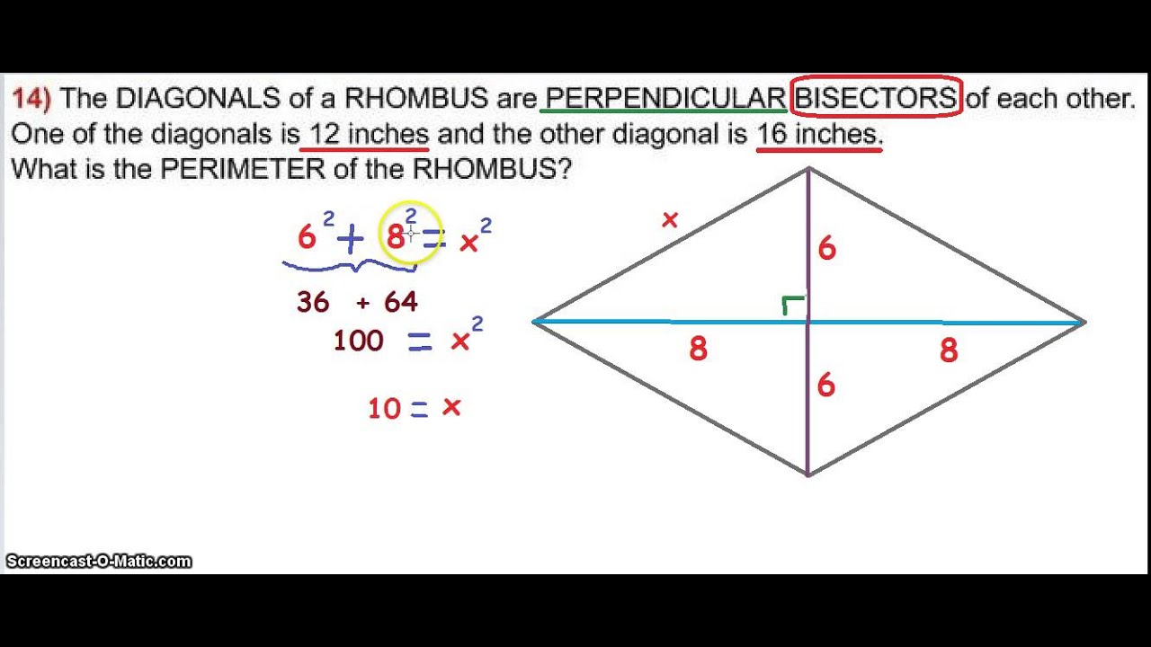 Rhombus Diagonals - YouTube