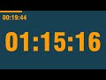 1 hour 35 minute timer with end alarm time elapsed and progress bar