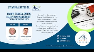 ARC & SmartReserves Webinar: Reserve Studies - 08 Oct 25
