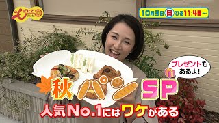 10月3日のもぎたてテレビは「秋パンSP 人気No.1にはワケがある」