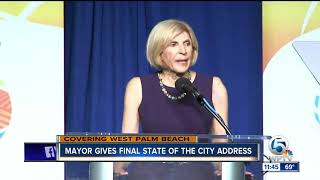 West Palm Beach Mayor Jeri Muoio delivers her final state of city address