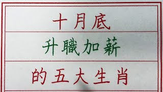 老人言：十月底升職加薪的五大生肖 #硬笔书法 #手写 #中国书法 #中国語 #书法 #老人言 #派利手寫 #生肖運勢 #生肖 #十二生肖