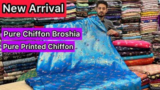 New Collection Pure Chiffon Broshia 😍 Brocade Shanghai 😍 Printed Chiffon Pure Banarsi😍