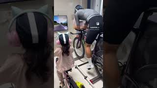 비오는 날은 인도어 트레이닝 #cycling #인도어 #실내운동 #딸바보되는이유