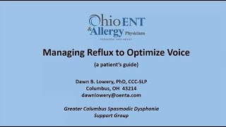 Managing Reflux to Optimize Voice