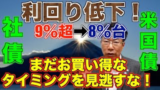 【502】利回り低下！9から8％台へ！円高140円！ほうっておいても安心！米国債！ドル建て社債購入の絶好のチャンスを逃さないで！！