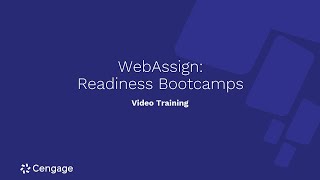 WebAssign: Readiness Bootcamps