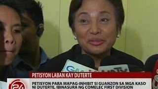 Petisyon para mapag-inhibit si Guanzon sa mga kaso ni Duterte, ibinasura ng Comelec First Division