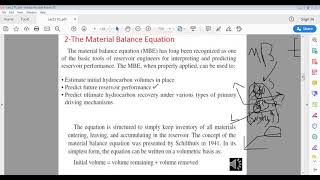 Reservoir MBE(Material balance equation) part 1