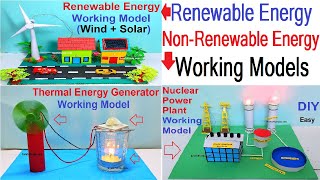 renewable and non-renewable energy working models (nuclear , solar , wind , thermal) | howtofunda