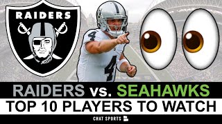 Raiders vs. Seahawks: Top 10 Las Vegas Raiders To Watch In NFL Week 12 Ft. Derek Carr & Sam Webb