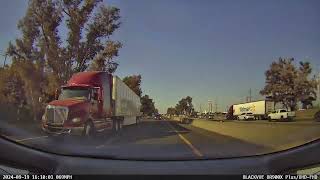 Lodi, CA - Trucker having a bad day