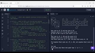 PYTHON : "MAKING BLACKJACK GAME WITH ONLY 7 STEPS"