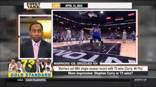 The Golden State Warriors Set NBA Record With 73-9 Season!  -  ESPN First Take