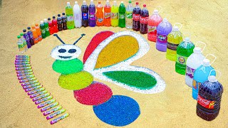 How to make Rainbow Butterfly with Colorful Orbeez & Big Coca Cola , Popular Soda vs Mentos !