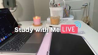 Study/Work with me | Live study with me session Rain ☔️ sounds Pomodoro 50/10