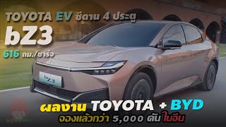 Toyota จับมือ BYD เปิดขายรถยนต์ไฟฟ้า100%  Toyota BZ3 ในจีน จอง 5000 คัน EV คันที่2 ต่อจาก bZ4X