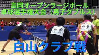 ラージボール卓球　高岡オープンラージボール卓球選手権大会　男子ダブルス120歳以下　白山クラブ戦