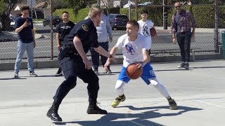 Professor vs Ex-D1 Police Officer 1v1... Cop kicks him off the court