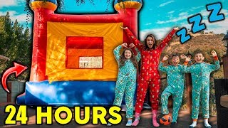 24 Hour Challenge Overnight In A GIANT JUMPER!! **SURPRISING THE KIDS** | The Royalty Family