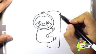 How to Draw Easy Sloth