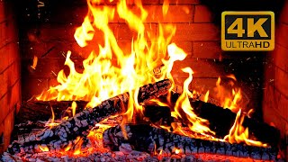 FIREPLACE 4K 🔥 Fireplace video with Burning Logs \u0026 Fire Sounds