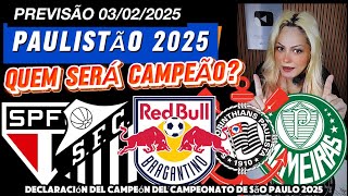 LAVINIA DEIXOU TODOS DE BOCA ABERTA AO REVELAR O CAMPEÃO DO PAULISTÃO 2025 🤍🖤❤️💚💙💛