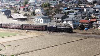 2017.2.25 信越本線　磯辺～安中間　SLレトロ碓氷　P.P運転(C61 20-旧型客車5両-D51 498)-2