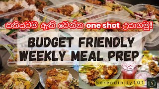 සතියටම ඇතිවෙන්න one shot උයමු! Budget friendly weekly meal prep! 🥘🍛| Ep1