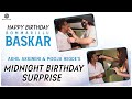 Akhil Akkineni & Pooja Hegde's Midnight Birthday Surprise For Director Bommarillu Baskar | #MEB