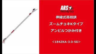 アンビル刃でラクに切れる高枝鋏_伸縮高枝鋏ズームチョキKタイプ アンビルつかみ付(184ZKA-3.0-5D)使用シーン_【ARS】