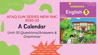 AFAQ English Class 5 Unit 10 A Calendar Sun Series New Single National Curriculum