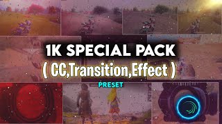 1K Special AlightMotion VFX Pack 🔥  { Transitions, Effects, CC’s, }